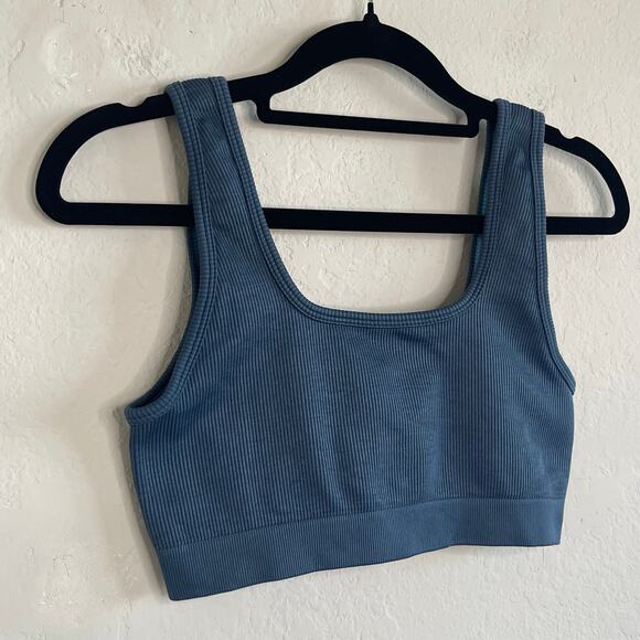 Fabletics Jas Seamless Sports Bra Blue - Size S - Picture 3 of 4